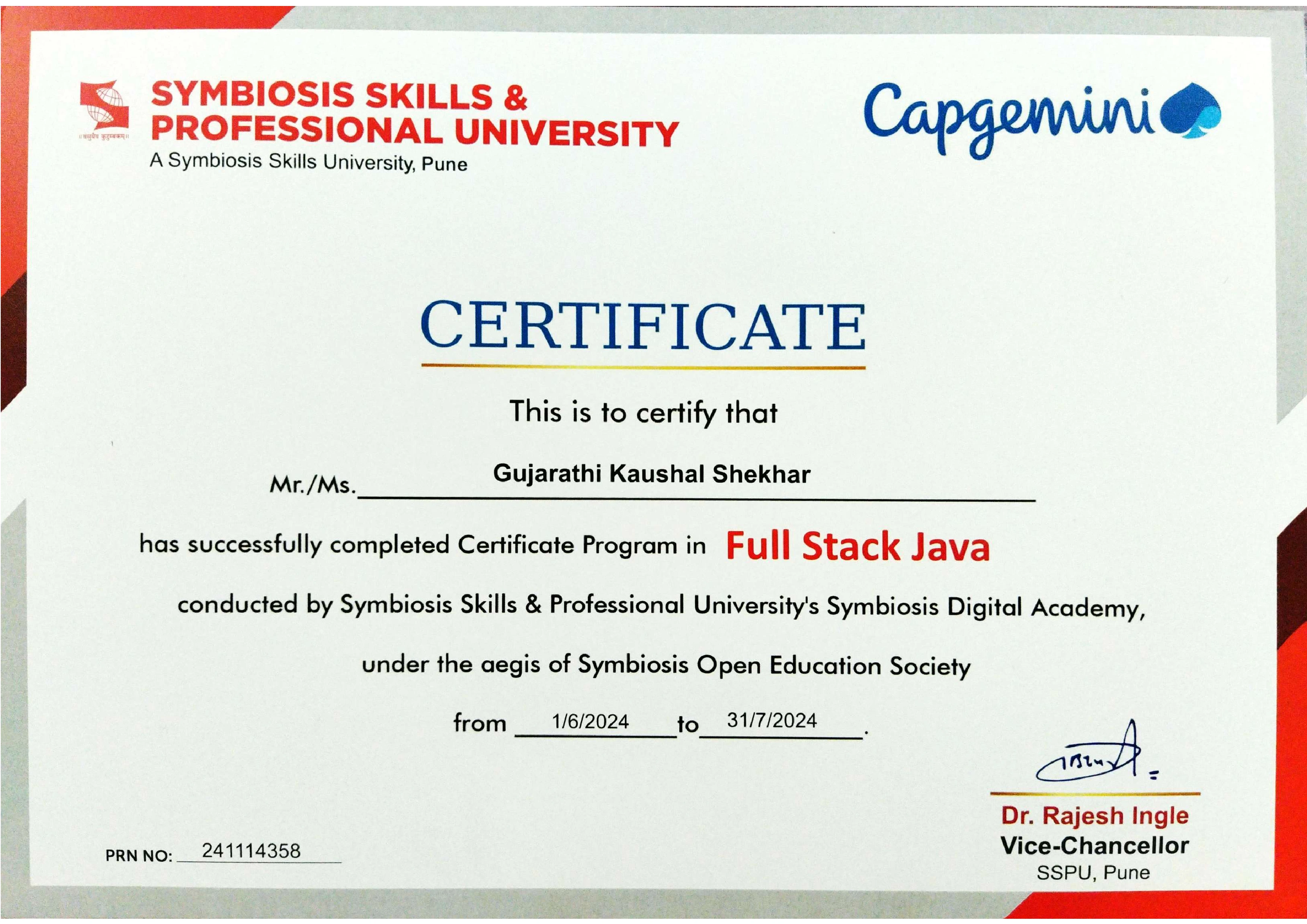 Full Stack Java Development